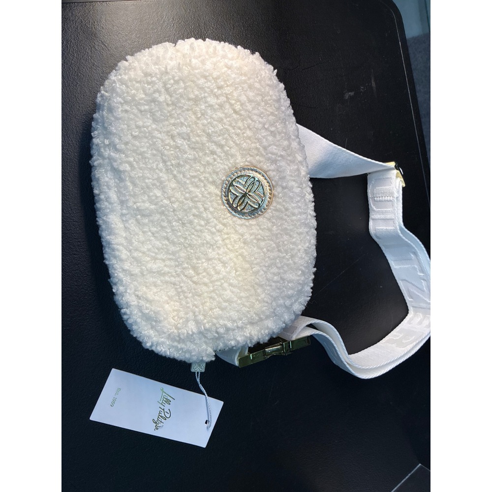 Lilly Pulitzer Sherpa Jeanie Belt Bag Coconut White Faux Fur Waist Pack 018365